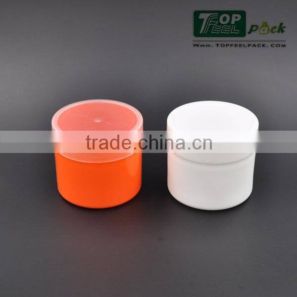 orange and white hair gel 250g cream jar and pots , transparent cap