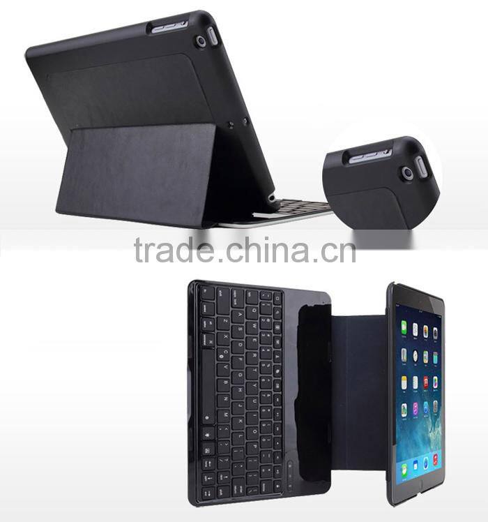 For apple ipad air keyboard case,stand leather case for ipad air with bluetooth keyboard
