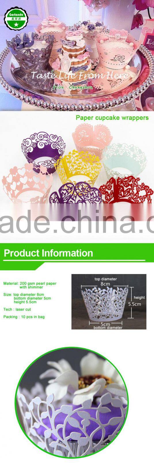 Cake Tools Baking Custom Lace Cupcake Wrapper For Party