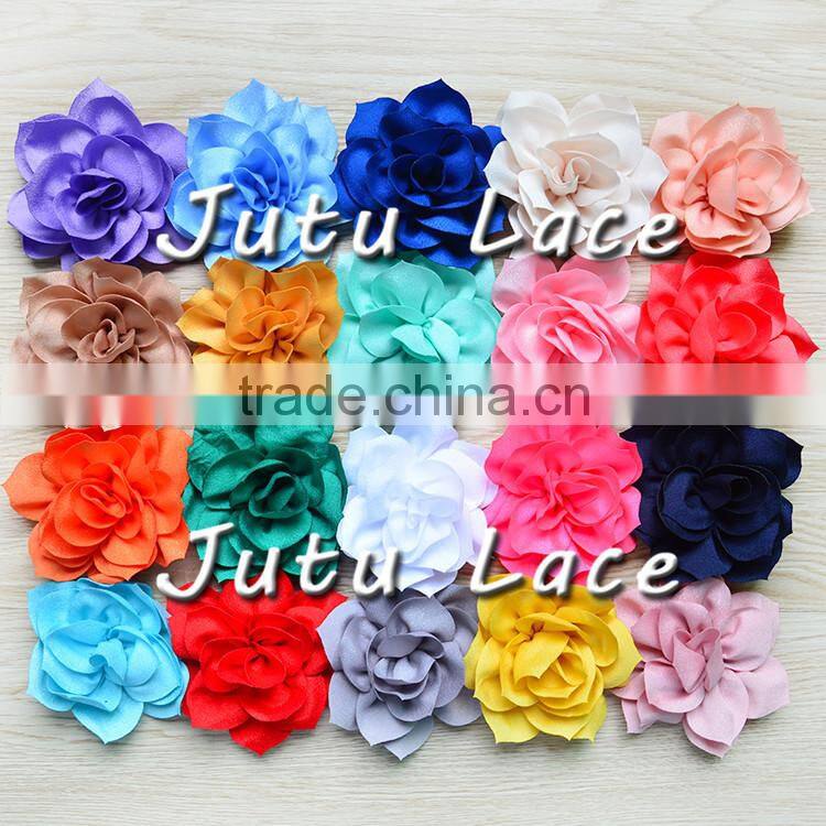 3.5inch Lotus Artificial Flower in purple for clothes flower/ Hair Clip/Pin Brooch/- 20colors for choose-Satin Lotus Flowers