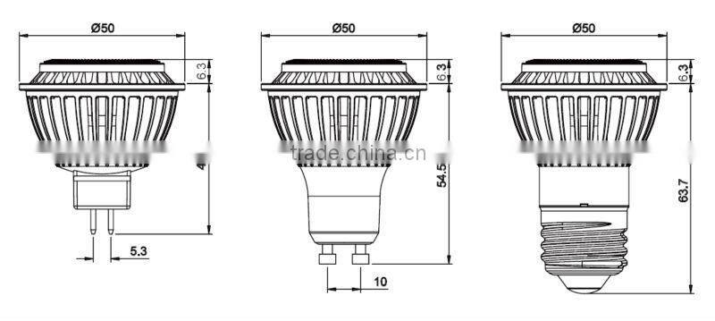 Energy star CRI80 12V Mr16 5w UL GU5.3 COB LED Spotlight