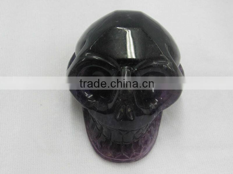 gemstone AB grade Fluorite Carved Skull for wholesale