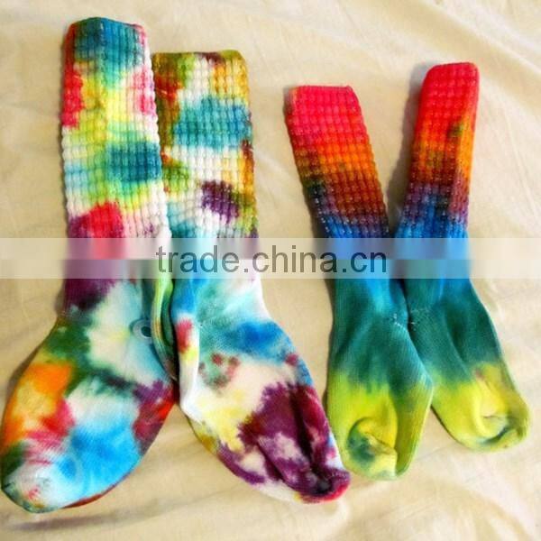 Tie dyed arch support Irish dance poodle socks