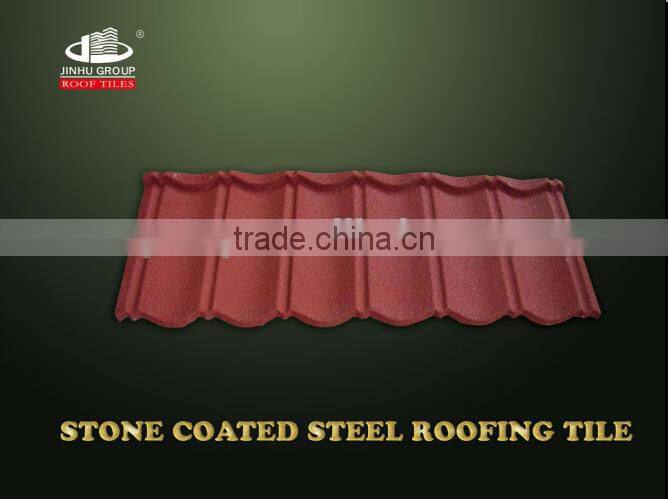 red color metal roof tile shingles stone coated metal roofing tile factory