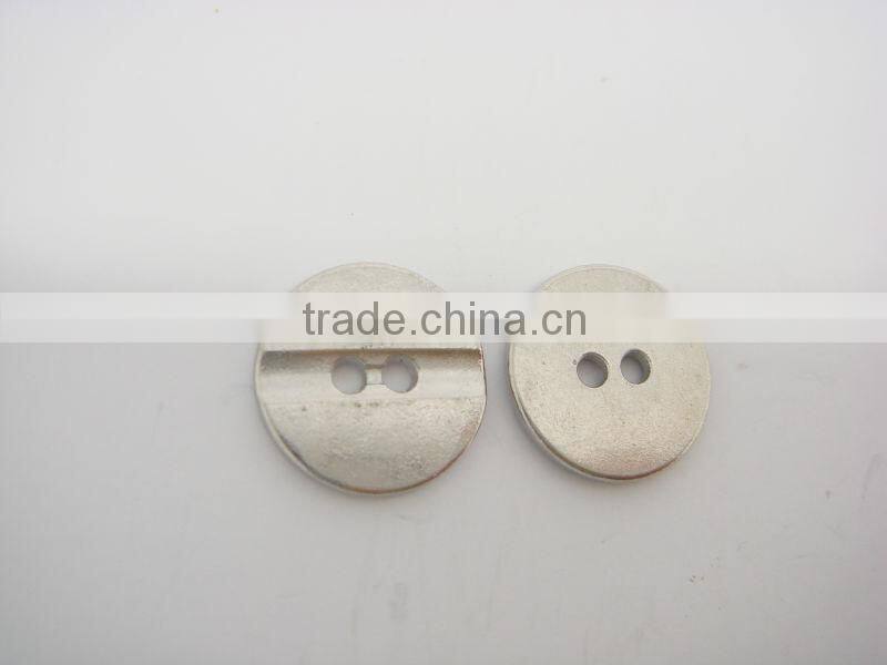 13mm fashion good quality shine silver 2 hole metal button