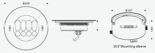 24W high efficiency high brightness super bright LED underwater lighting