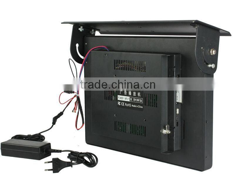 Bus/Car ceiling mount 1080P HD 19 inch advertising lcd monitor display