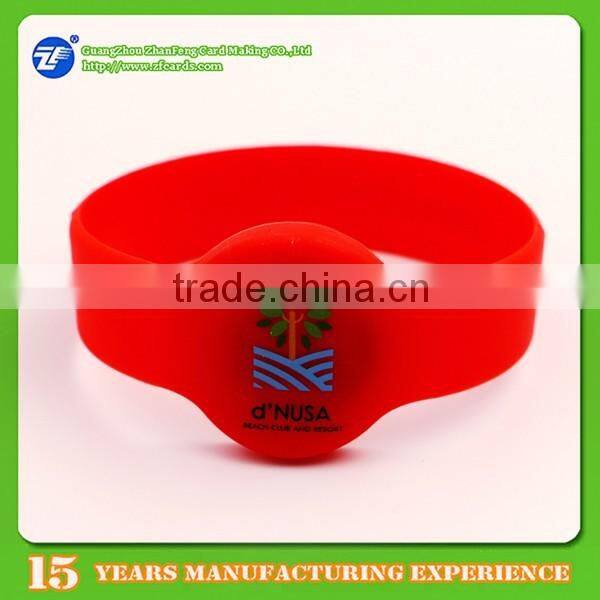 65/74mm diameter 13.56MHz RFID Bracelet Tag with logo printed