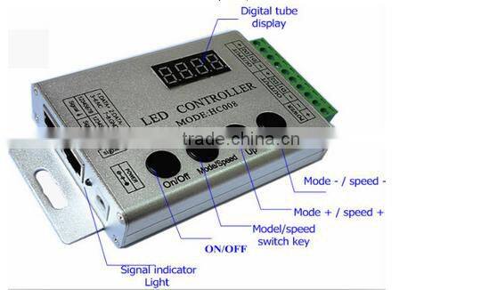 Wireless Aluminum Shell Dream Color controller With SD car/RF Dream Aluminum Shell Color LED Controller DC5V 12V 24V is optional