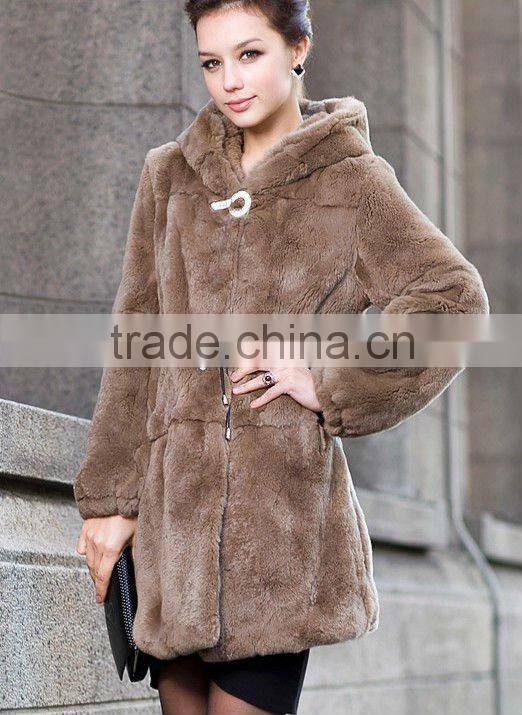 fashionable rex rabbit fur coat