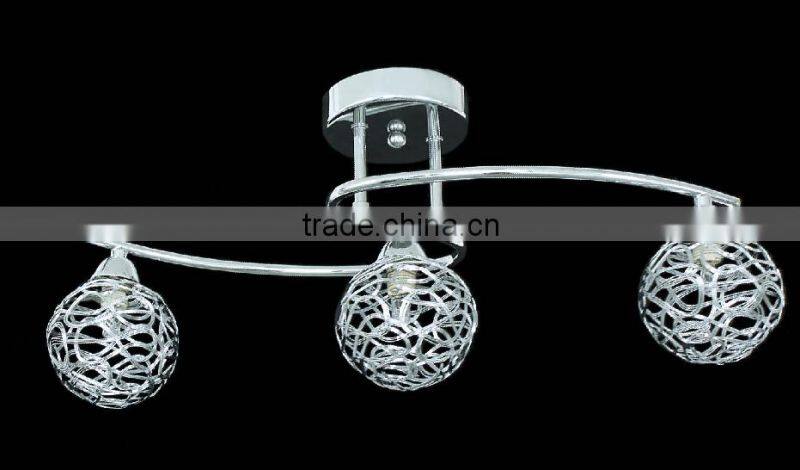 New Retro rustic Chandelier wrought iron wire ball shade lighting fixture