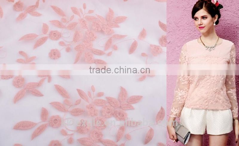 Sweet design-3D Floral Embroidery with Organza Fabric Design