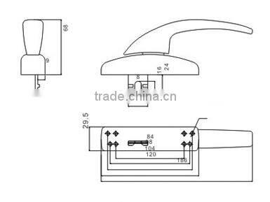 Aluminium Door Handle For Aluminium Profile
