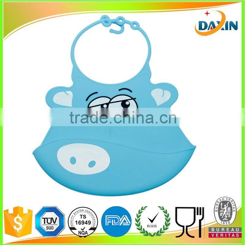 Waterproof comfortable easily wipes clean silicone baby bib