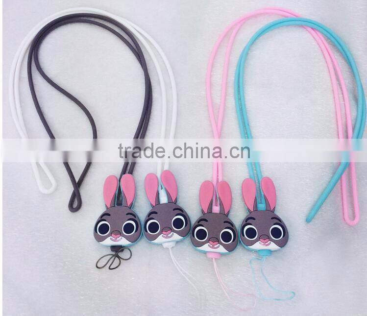 2016 cute silicone mobile phone strap