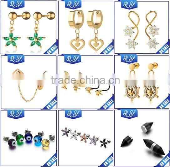 New Model Hot Sale Products Double Flower Design Hanging Ear Ring for Girls