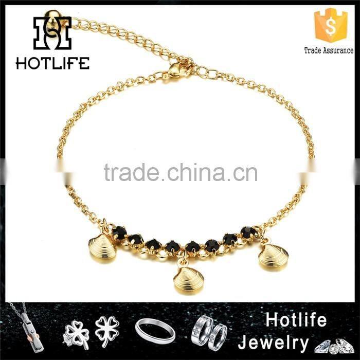 2016 summer fashion design fancy shell anklet fot ladies