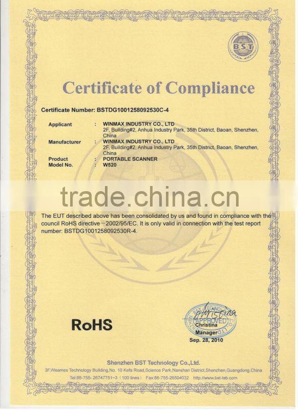 Portable handy book scanner with USB port and SD card storeage