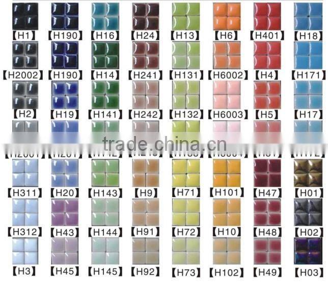 glazed blue green pink yellow mixed ceramic mosiac tile min10*10mm