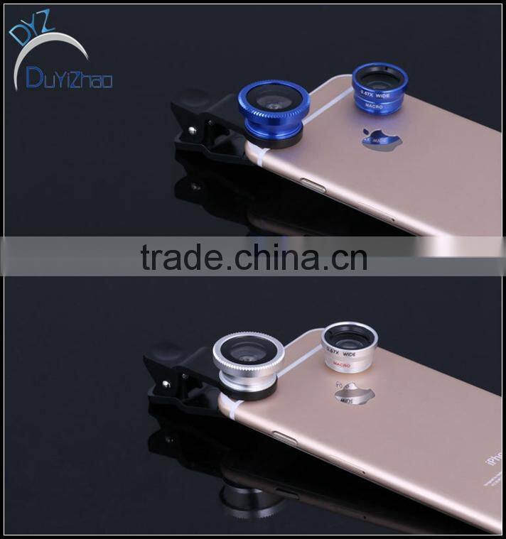 3 in 1 mobile phone wide-angel supper macro fisheye lens for cell phone camera lens