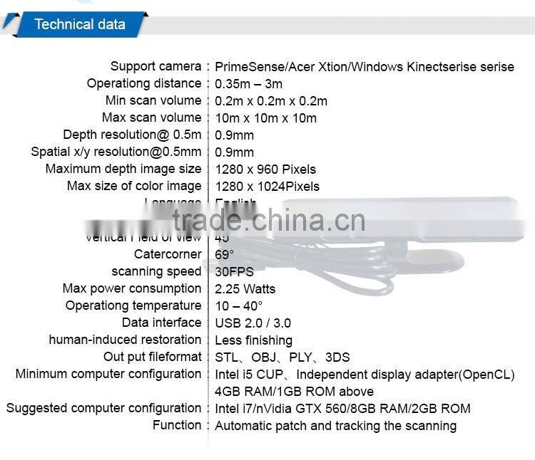 China Factory Cheap 3D Scanner Price USD 632