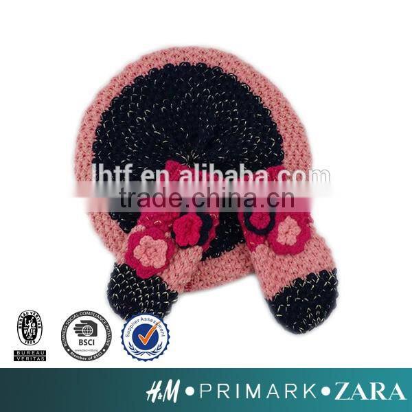 Baby high quality cute knit beret hat and glove set Test