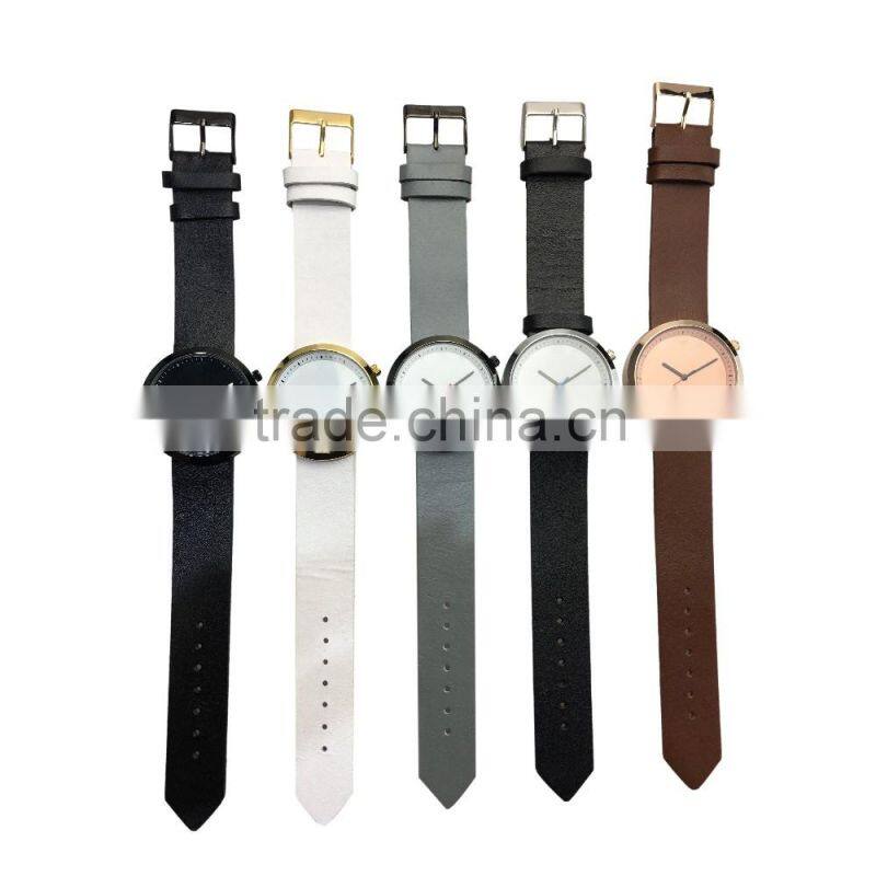 2016 lady watch fashion watch with Your print Logo for Women Men Leather Rose gold quartz watch