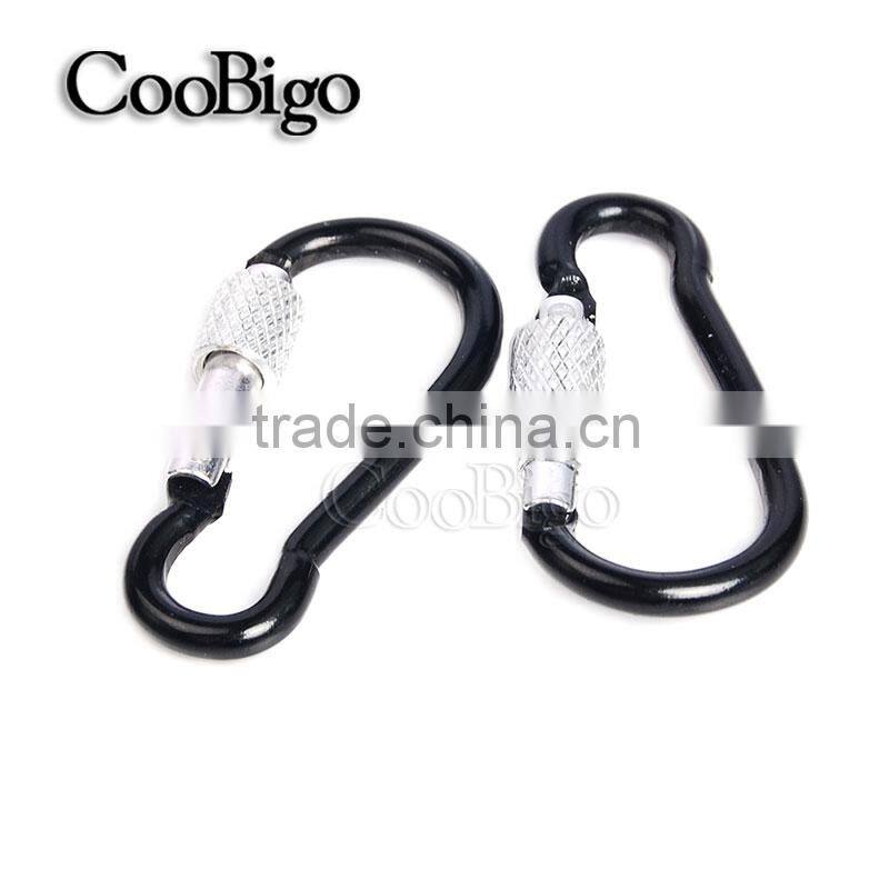 Multicolor Aluminum Spring Locking Carabiner Snap Hook Keychain Hiking Camping #FLQ188-8C(Mix-s)