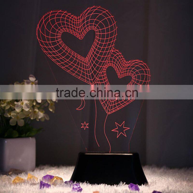 telesthesia acrylic + 3d optical illusions led rectangle lighted display base multi color changing night light lamp
