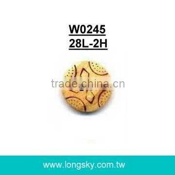 (#W0904) 1.5" 60L big size general design dyed natural wood button