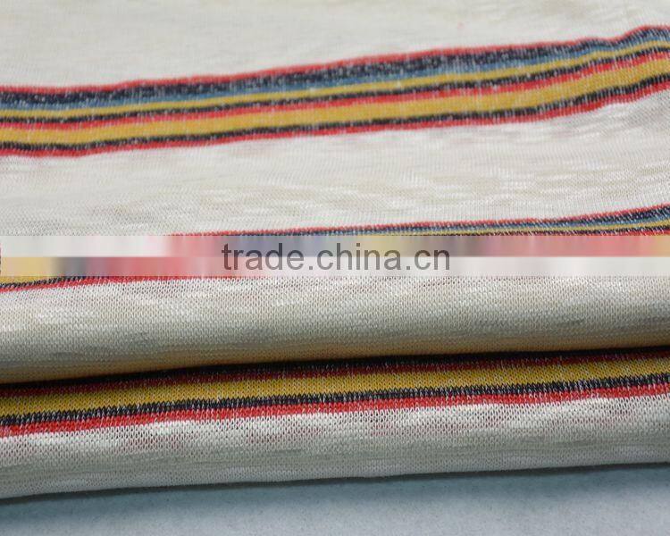 Jiufan Textile Good Quality Yarn Dyed Striped Hacci Soft Rayon Polyester Knitting Fabric
