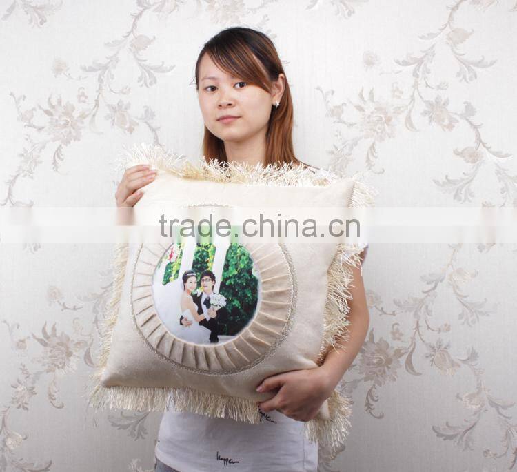 Beige color decorative pillow case for sublimation printing
