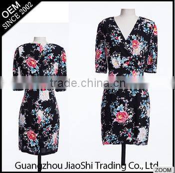 Cheap Sexy Club Bodycon Print Dresses New Fashion Elastic Spandex Bandage Women Ladies Club Dress