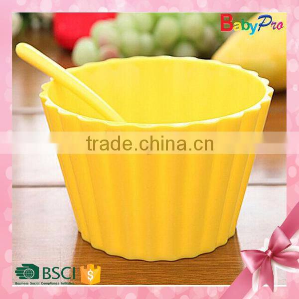 Babypro 2015 Hot New Product Alibaba China Baby Product Colorful Ice Cream Bowl And Spoon Baby Bowl Set Baby Tableware