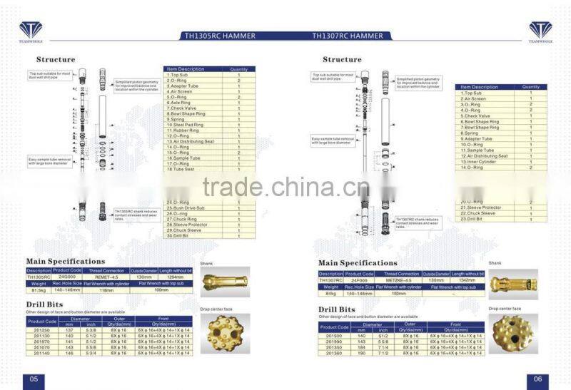 High air compressor used RC DTH hammer