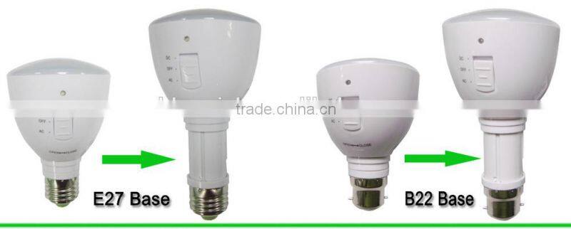 E27/B22 AC85-265V rechargeable led bulb with warm white&cold white color temperature