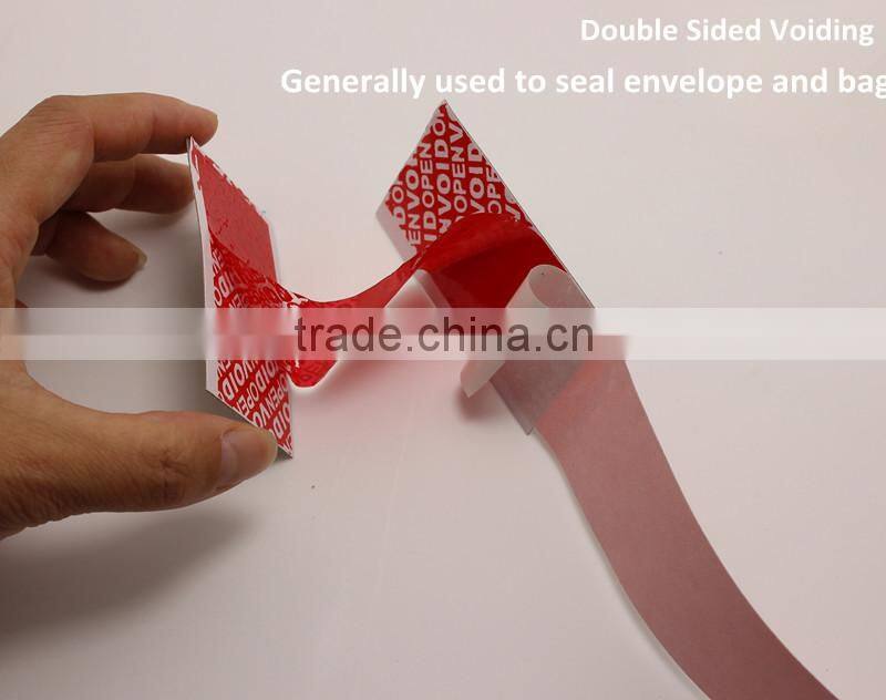 Double sided voiding security tapes