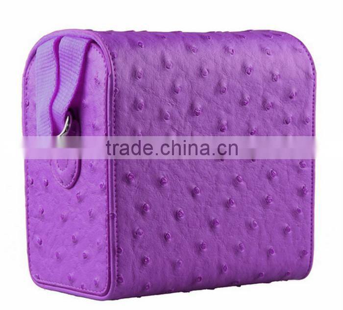 Alibaba competitive price fancy ostrich leather Camera Bag in Dongguan