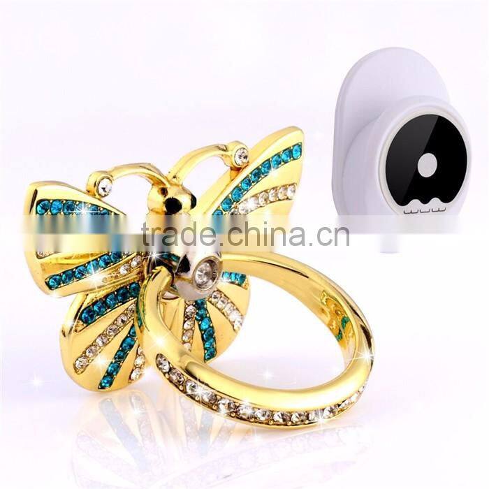 Samco Butterfly Phone Ring Stand Holder 360 Degree Rotating Ring Grip Car Holder Mount Cell Phone and Tablets Anti Drop Ring