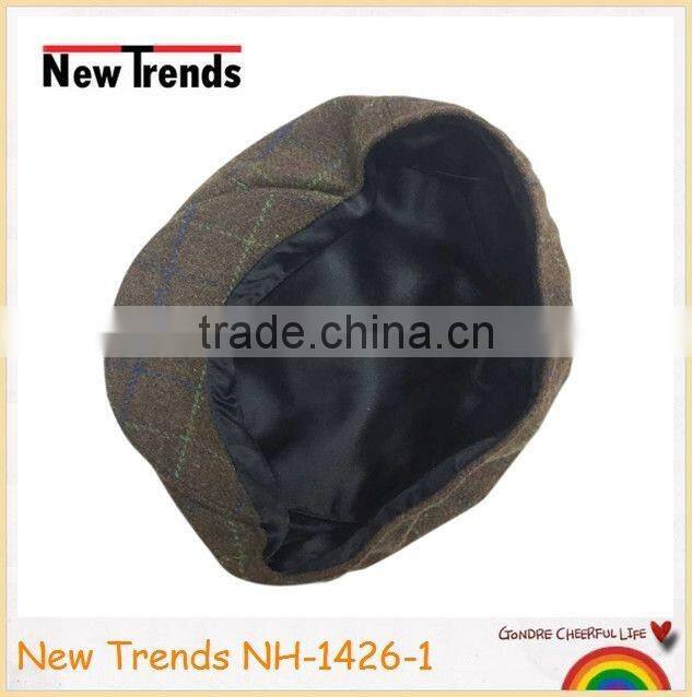 Wool & Cotton man octagonal berets hat newboy caps