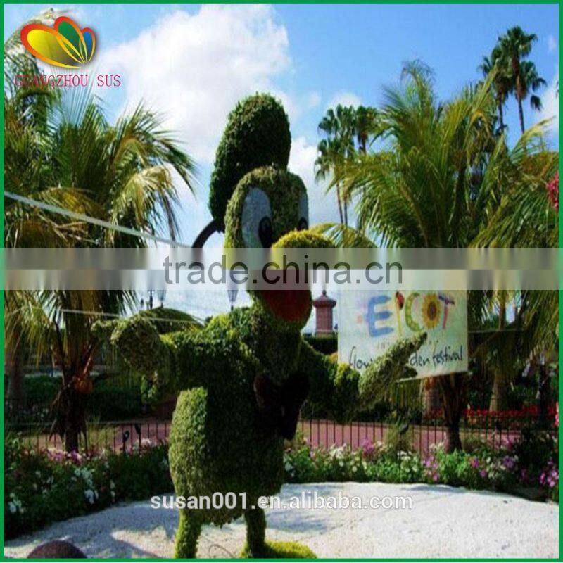 Garden decoration artificial cartoon topiary animals grass animal plastic artificial plants topiary animal