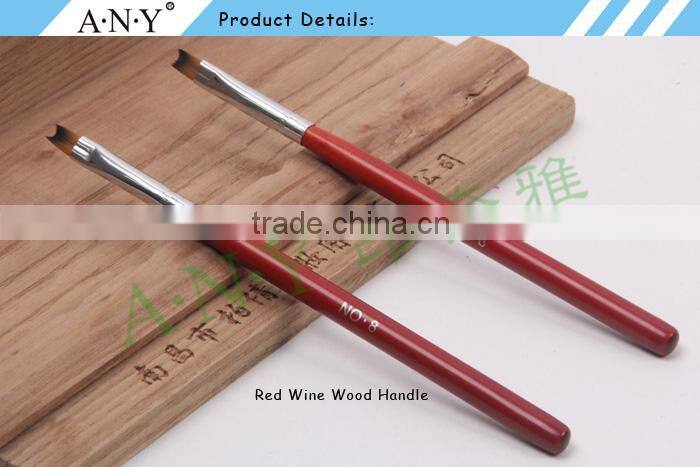 ANY UV Gel Nails Design Painting Nylon Hair French Nail Brush Flat Oval Wood Handle