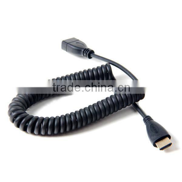 Male to Female HDMI Stretch Spring Cable for HDTV DVB DVD PC 1080p DT