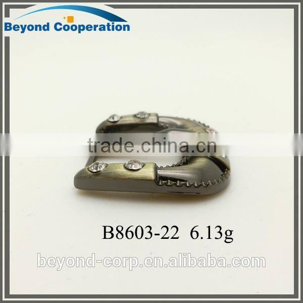 22mm anti brass plated crystal pin buckle for women shoes