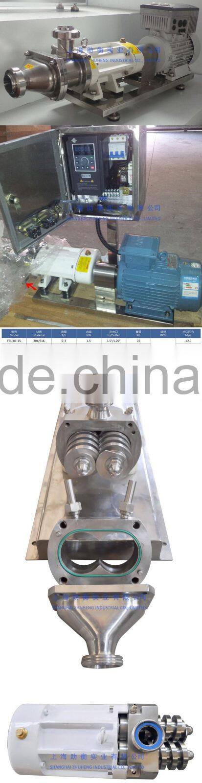 stainless steel sanitary twin screw pump manufacturer