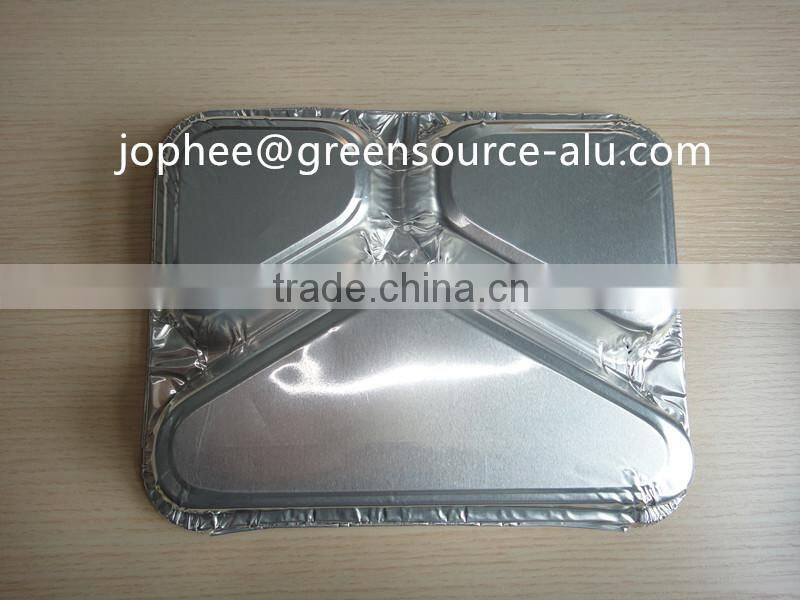 Divided aluminum foil container