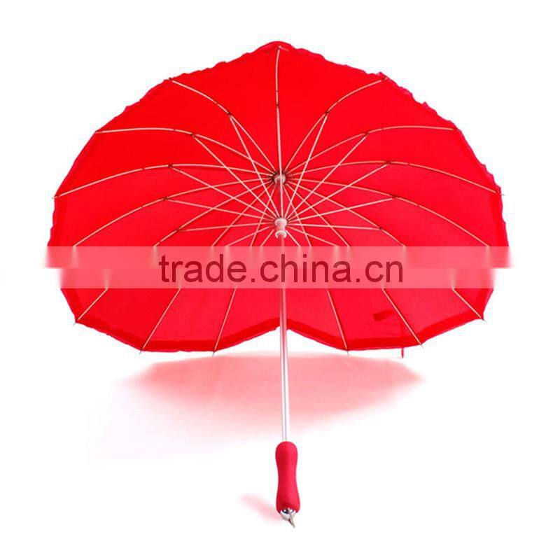 factory manual 23 inch lady red heart wedding umbrella