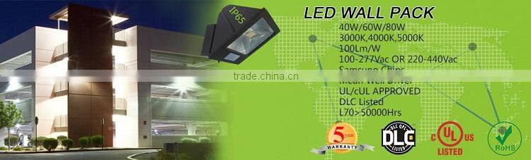 50w led wall pack lights for 5 years warranty with DLC UL certification