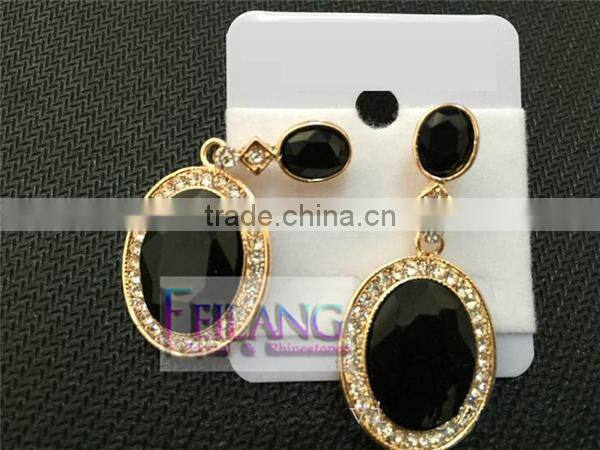 Retro Fashion Flash Diamond Earrings Round Color Drop Earrings