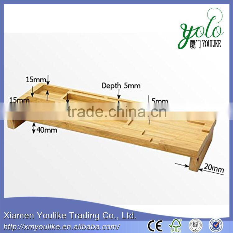 Natural Bamboo Tidy iPhone Organiser Saving Keyboard Top Desk